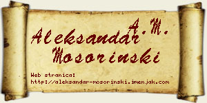 Aleksandar Mošorinski vizit kartica